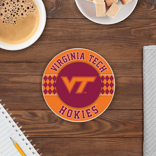 Fan Creations coaster NCAA - Virginia Tech  4 inch Ceramic Argyle Coaster