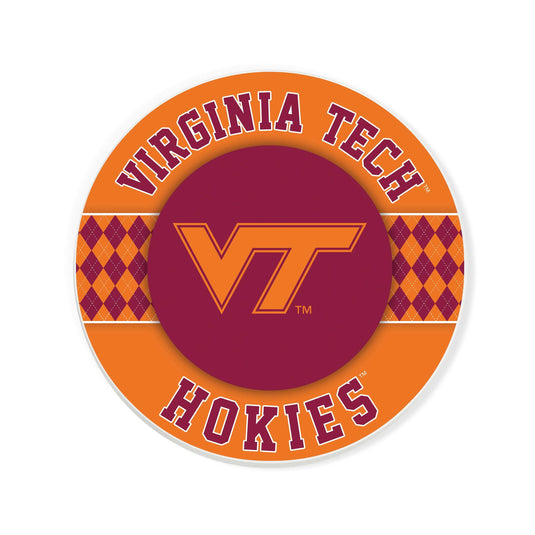 Fan Creations coaster NCAA - Virginia Tech  4 inch Ceramic Argyle Coaster