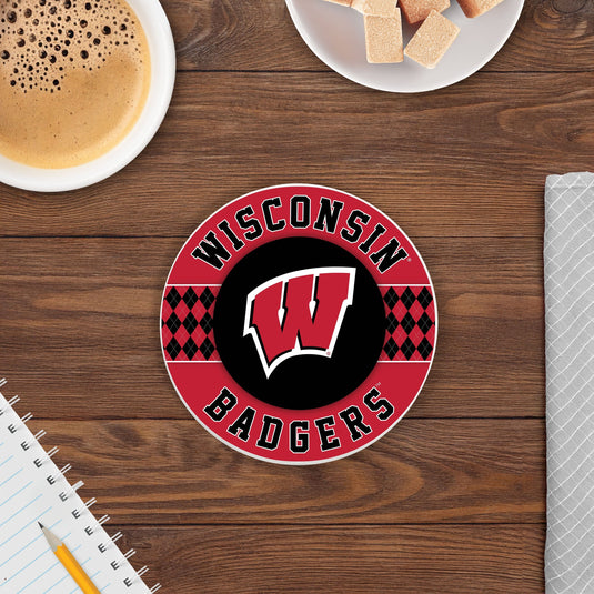 Fan Creations coaster NCAA - University of Wisconsin  4 inch Ceramic Argyle Coaster
