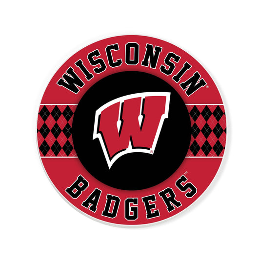 Fan Creations coaster NCAA - University of Wisconsin  4 inch Ceramic Argyle Coaster