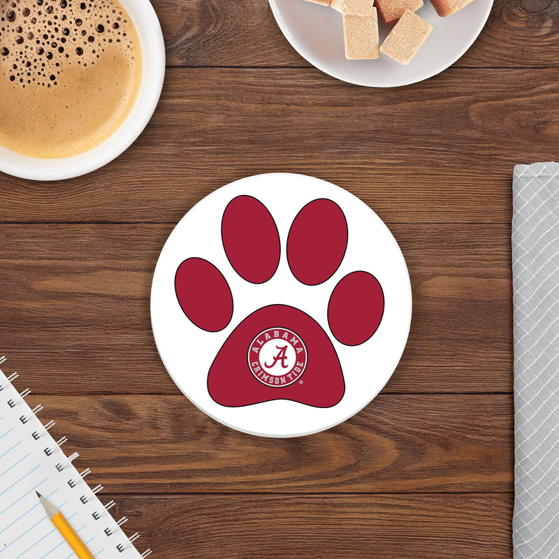 Load image into Gallery viewer, Fan Creations NCAA - University of Alabama 4 in Round Dog Paw Coaster
