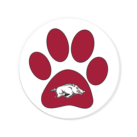 Fan Creations NCAA - University of Arkansas 4 in Round Dog Paw Coaster