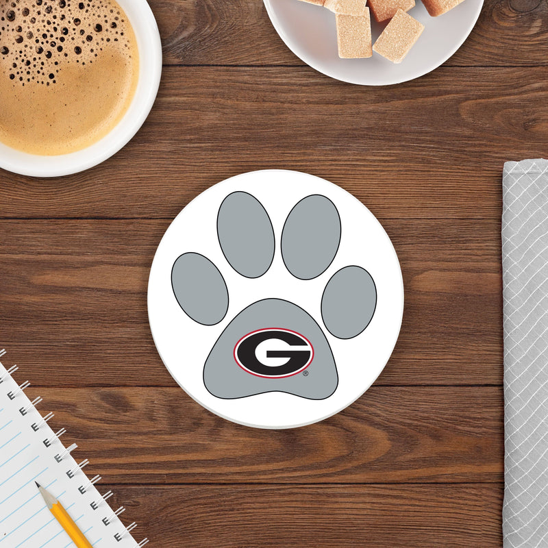 Load image into Gallery viewer, Fan Creations NCAA - University of Georgia 4 in Round Dog Paw Coaster
