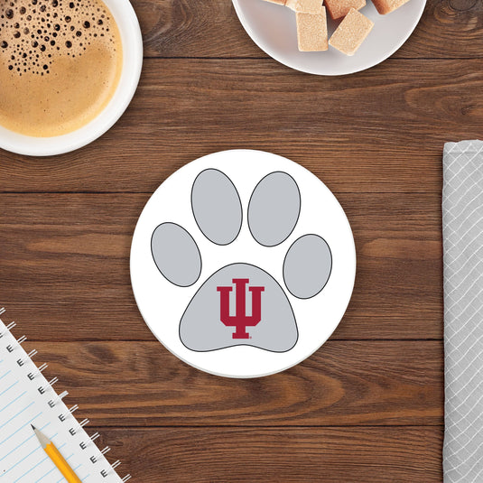 Fan Creations NCAA - Indiana University 4 in Round Dog Paw Coaster