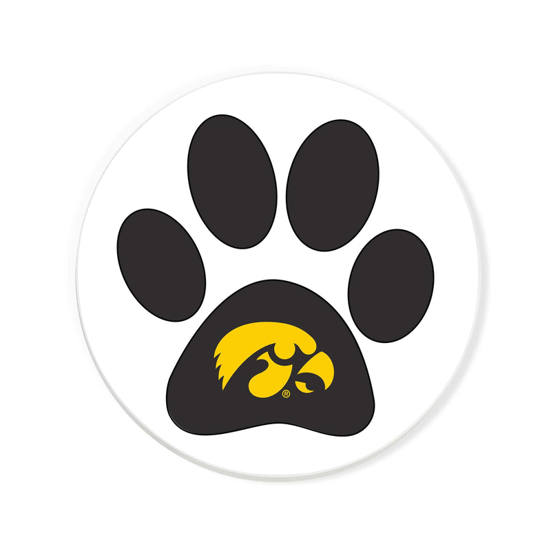 Load image into Gallery viewer, Fan Creations NCAA - University of Iowa 4 in Round Dog Paw Coaster
