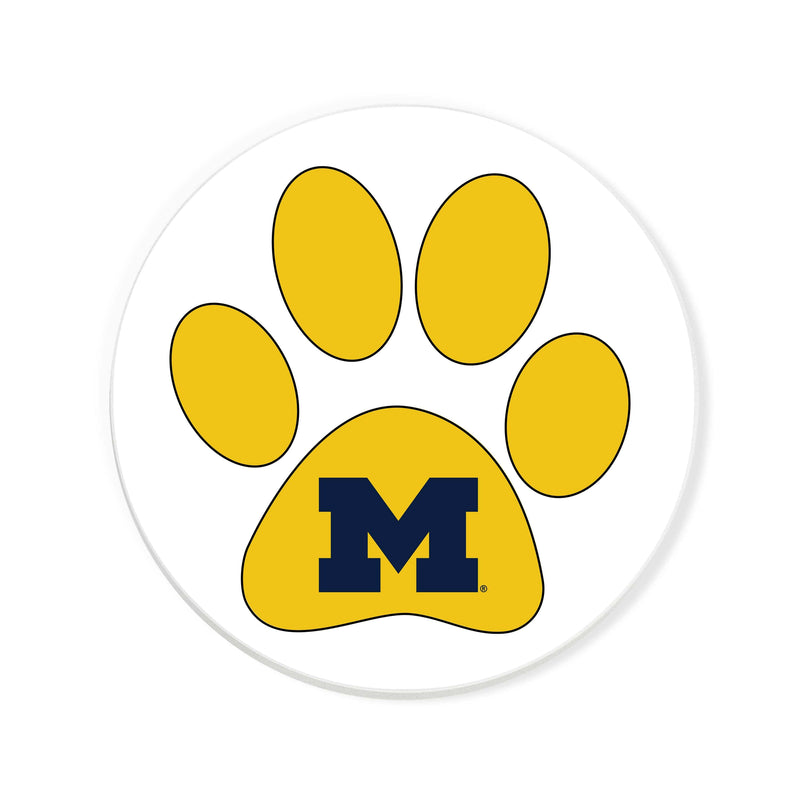 Load image into Gallery viewer, Fan Creations NCAA - University of Michigan 4 in Round Dog Paw Coaster
