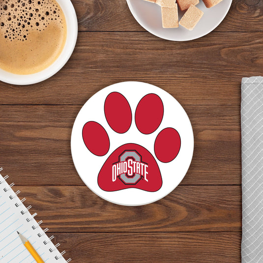 Fan Creations NCAA - Ohio State University 4 in Round Dog Paw Coaster