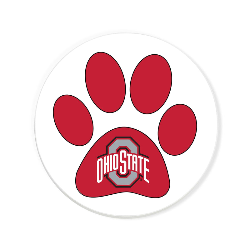 Load image into Gallery viewer, Fan Creations NCAA - Ohio State University 4 in Round Dog Paw Coaster
