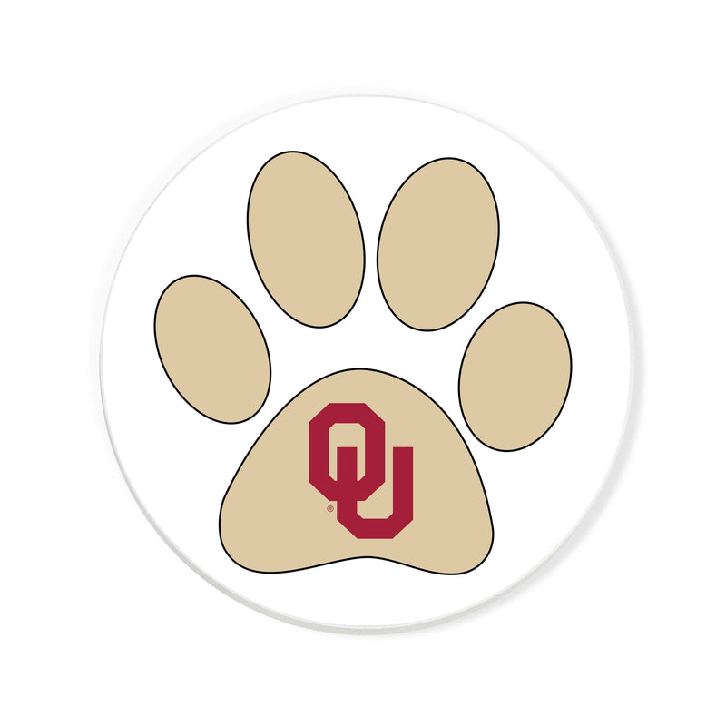 Load image into Gallery viewer, Fan Creations NCAA - University of Oklahoma 4 in Round Dog Paw Coaster
