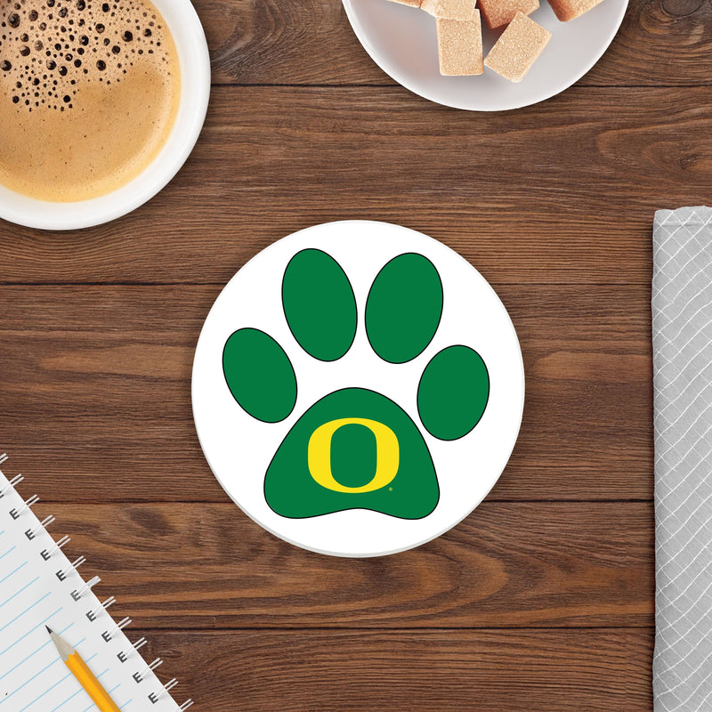 Load image into Gallery viewer, Fan Creations NCAA - University of Oregon 4 in Round Dog Paw Coaster

