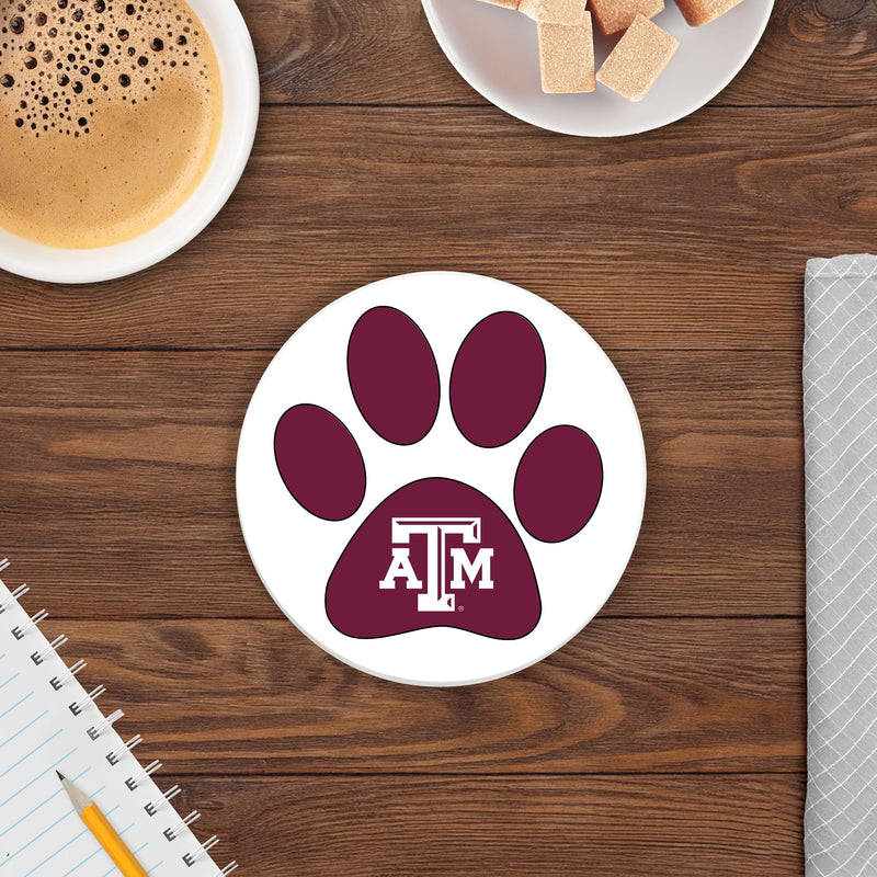 Load image into Gallery viewer, Fan Creations NCAA - Texas A&amp;M University 4 in Round Dog Paw Coaster
