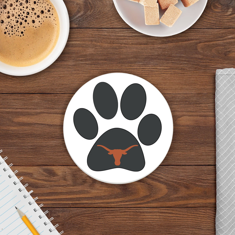 Load image into Gallery viewer, Fan Creations NCAA - University of Texas 4 in Round Dog Paw Coaster
