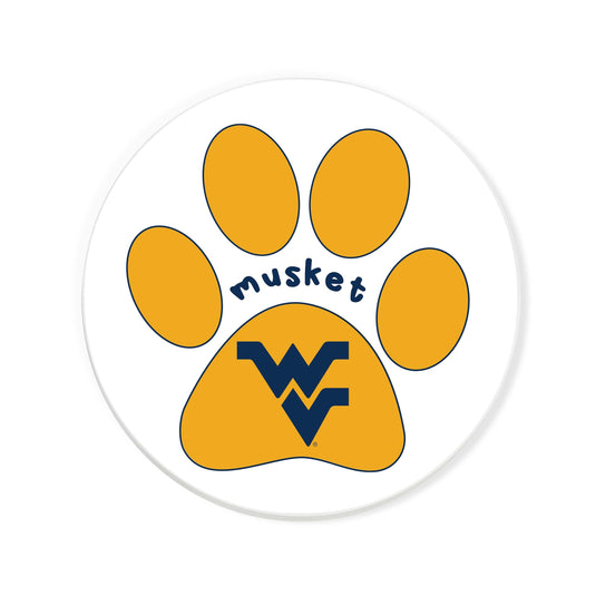 Fan Creations NCAA - West Virginia University 4 in Round Dog Paw Coaster