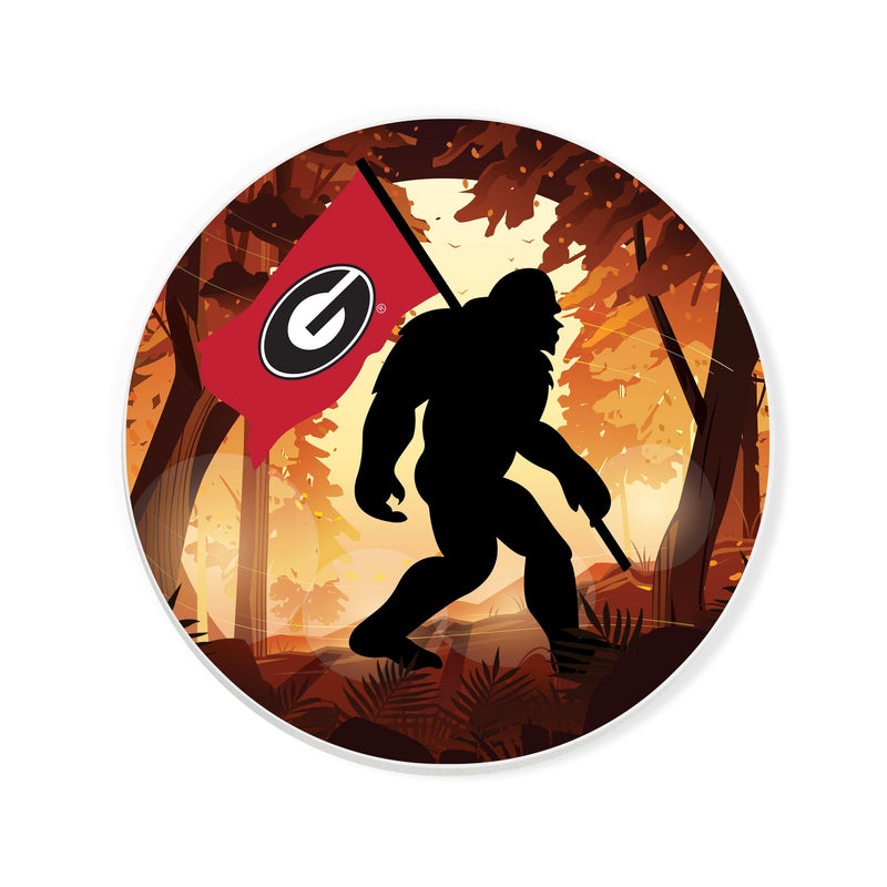 Load image into Gallery viewer, Fan Creations University of Georgia -  4 inch Ceramic Big Foot Flag Car Coaster
