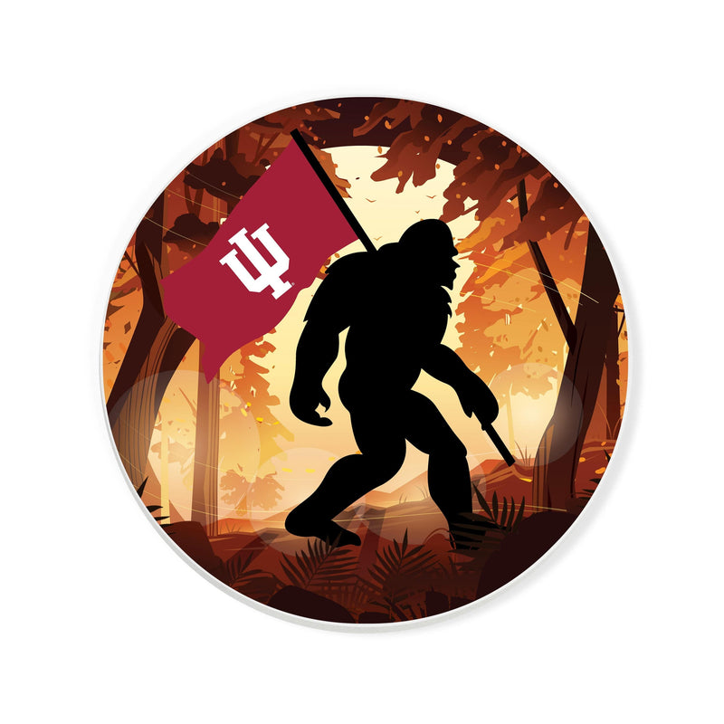 Load image into Gallery viewer, Fan Creations Indiana University -  4 inch Ceramic Big Foot Flag Car Coaster
