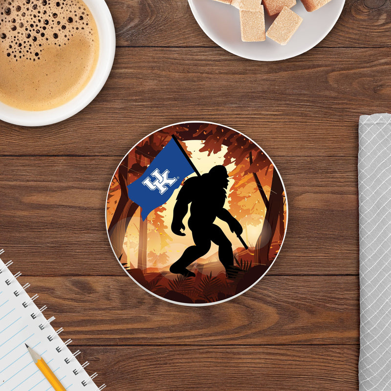Load image into Gallery viewer, Fan Creations University of Kentucky -  4 inch Ceramic Big Foot Flag Car Coaster
