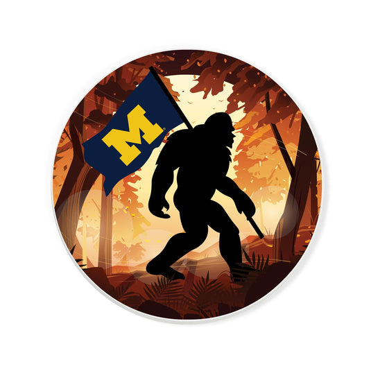 Fan Creations University of Michigan -  4 inch Ceramic Big Foot Flag Car Coaster