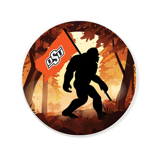 Fan Creations Oklahoma State University -  4 inch Ceramic Big Foot Flag Car Coaster