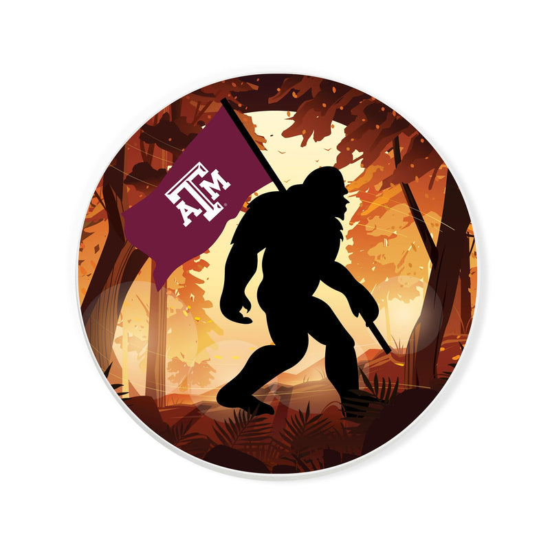 Load image into Gallery viewer, Fan Creations Texas A&amp;M University -  4 inch Ceramic Big Foot Flag Car Coaster
