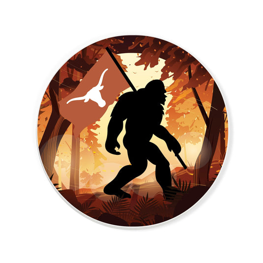 Fan Creations University of Texas -  4 inch Ceramic Big Foot Flag Car Coaster