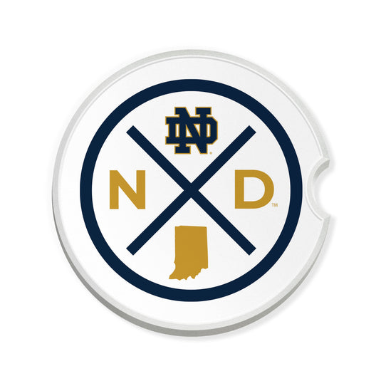 Fan Creations NCAA University of Notre Dame-Ceramic Car Coaster – Railroad Crossing Sign Design - 2 pack