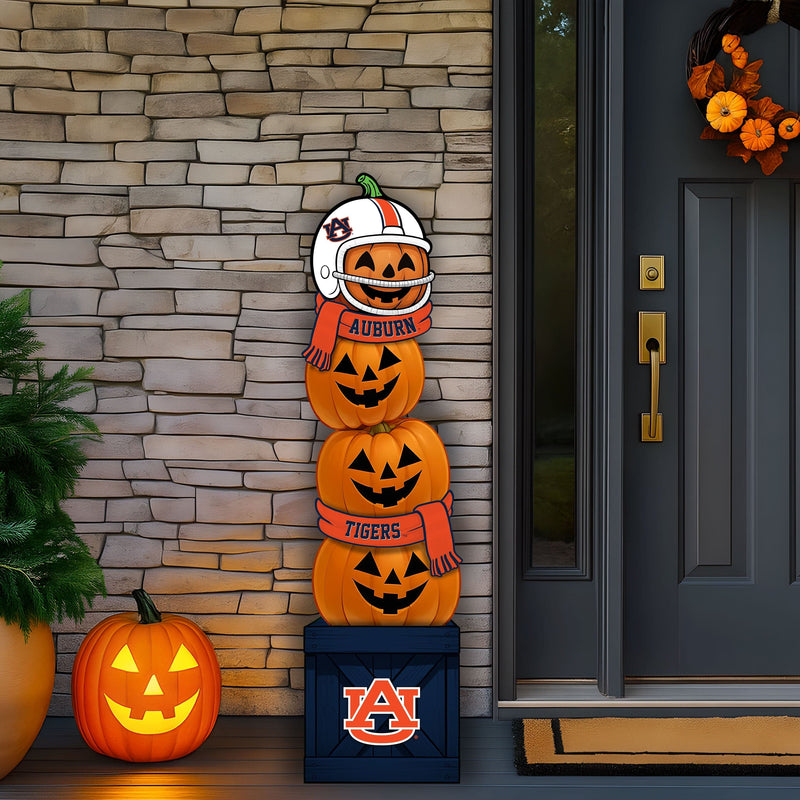 Load image into Gallery viewer, Fan Creations 46 inch NCAA Auburn University Stacked Pumpkin Leaner - Scarf
