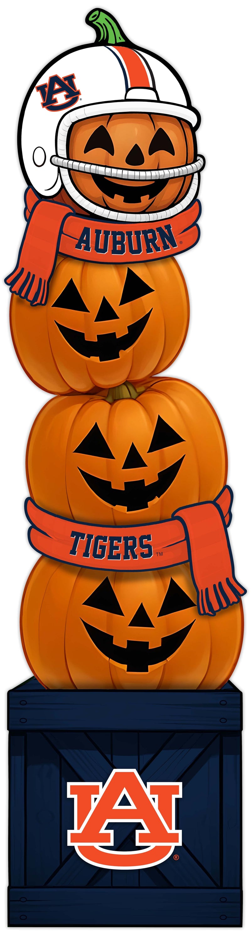 Load image into Gallery viewer, Fan Creations 46 inch NCAA Auburn University Stacked Pumpkin Leaner - Scarf
