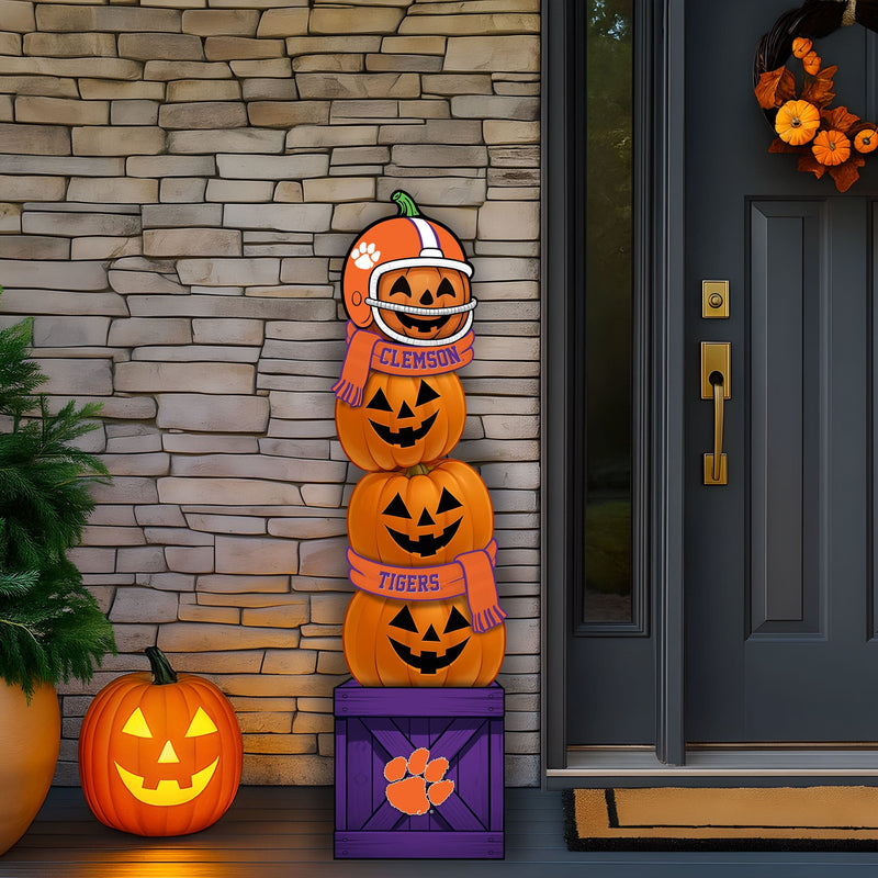 Load image into Gallery viewer, Fan Creations 46 inch NCAA Clemson University Stacked Pumpkin Leaner - Scarf
