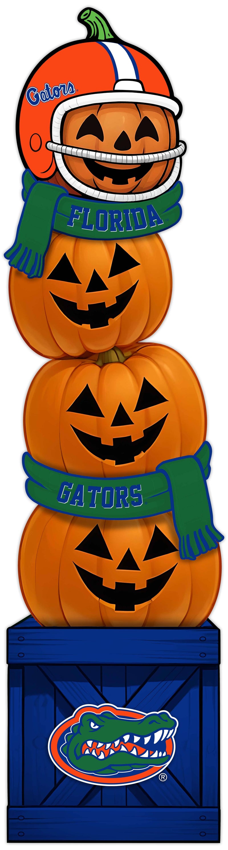 Load image into Gallery viewer, Fan Creations 46 inch NCAA University of Florida Stacked Pumpkin Leaner - Scarf
