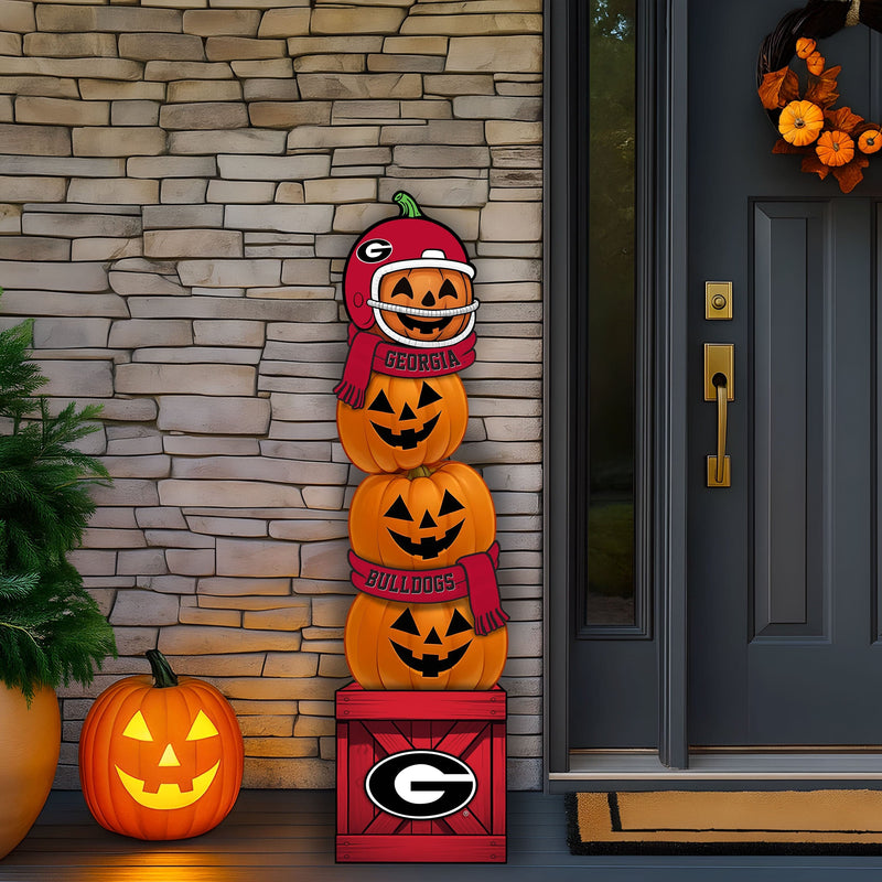 Load image into Gallery viewer, Fan Creations 46 inch NCAA University of Georgia Stacked Pumpkin Leaner - Scarf
