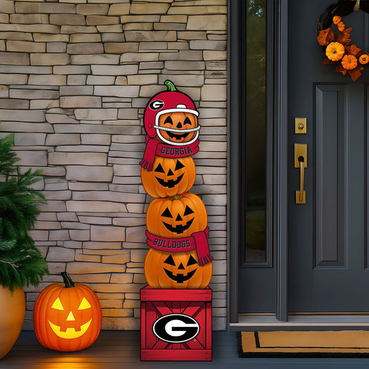 Fan Creations 46 inch NCAA University of Georgia Stacked Pumpkin Leaner - Scarf