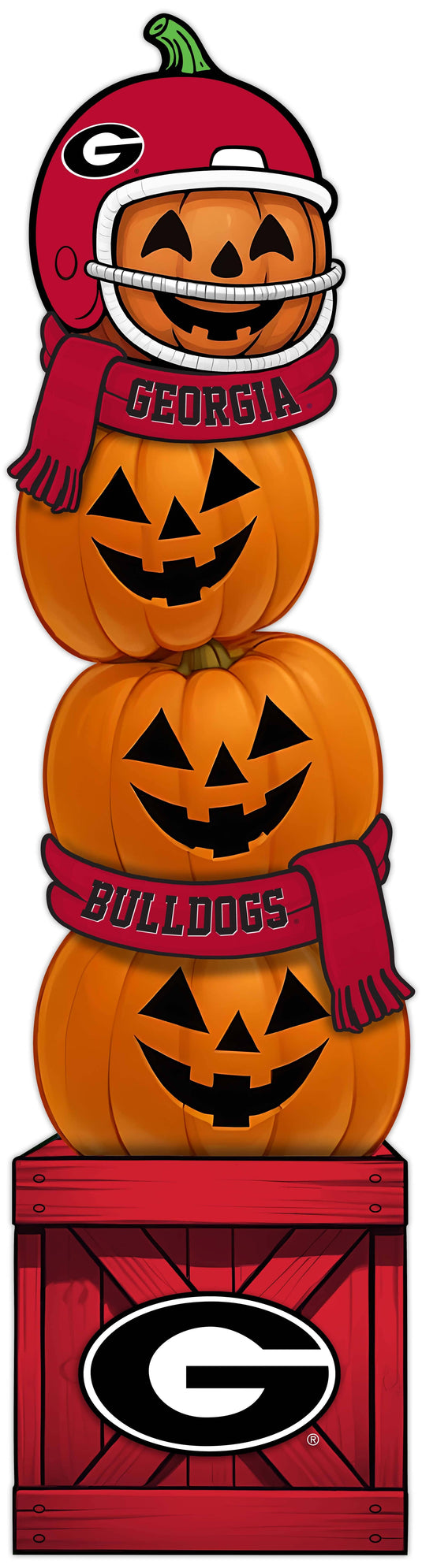 Fan Creations 46 inch NCAA University of Georgia Stacked Pumpkin Leaner - Scarf