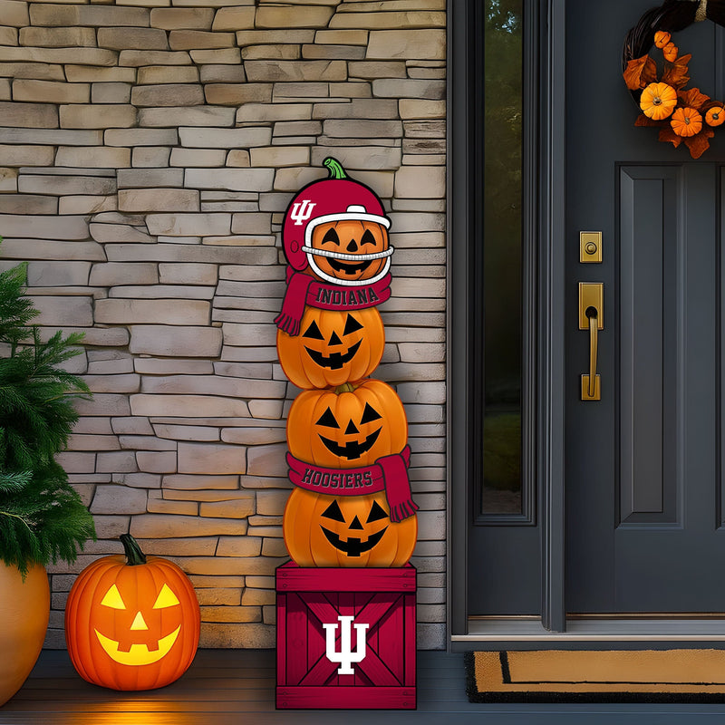 Load image into Gallery viewer, Fan Creations 46 inch NCAA Indiana University Stacked Pumpkin Leaner - Scarf
