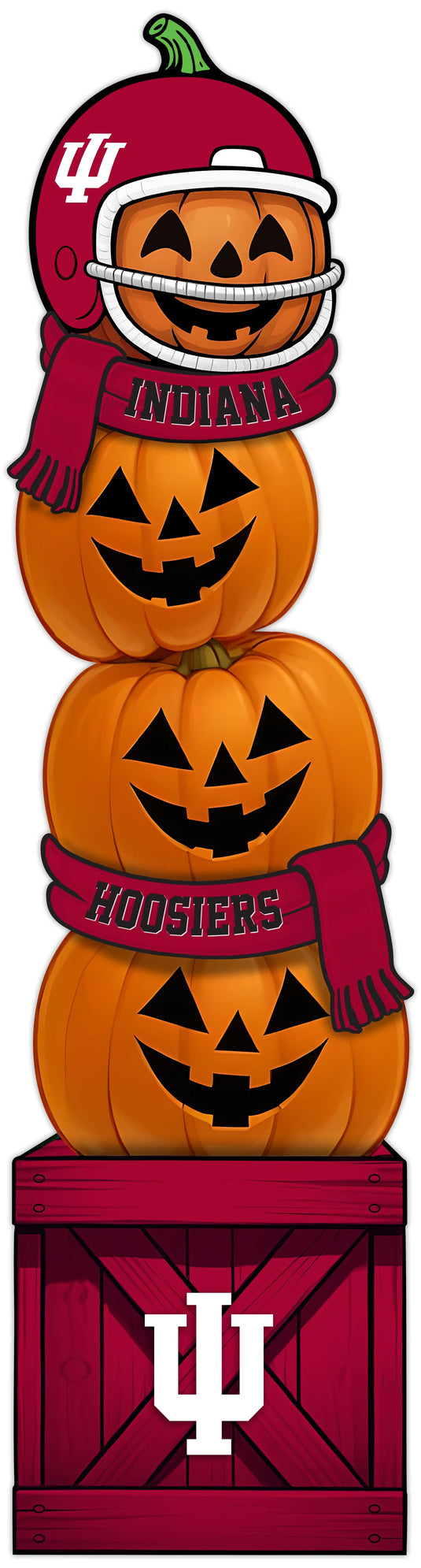 Fan Creations 46 inch NCAA Indiana University Stacked Pumpkin Leaner - Scarf