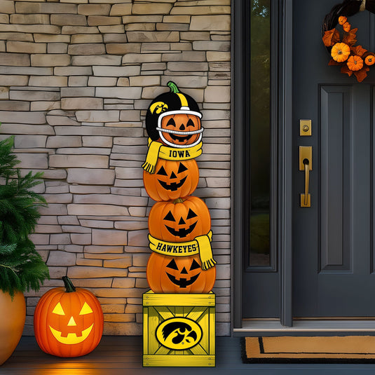 Fan Creations 46 inch NCAA University of Iowa Stacked Pumpkin Leaner - Scarf