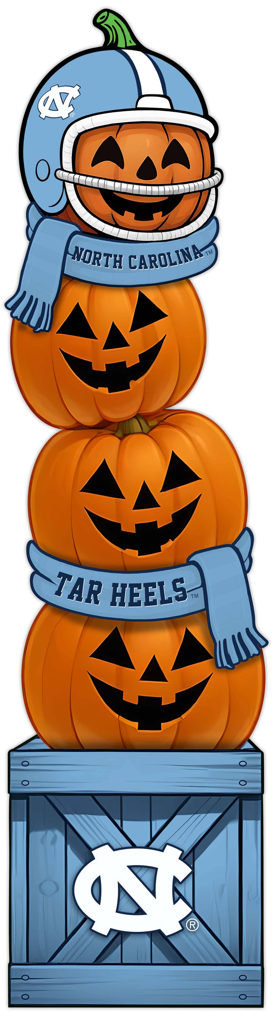 Fan Creations 46 inch NCAA University of North Carolina at Chapel Hill Stacked Pumpkin Leaner - Scarf