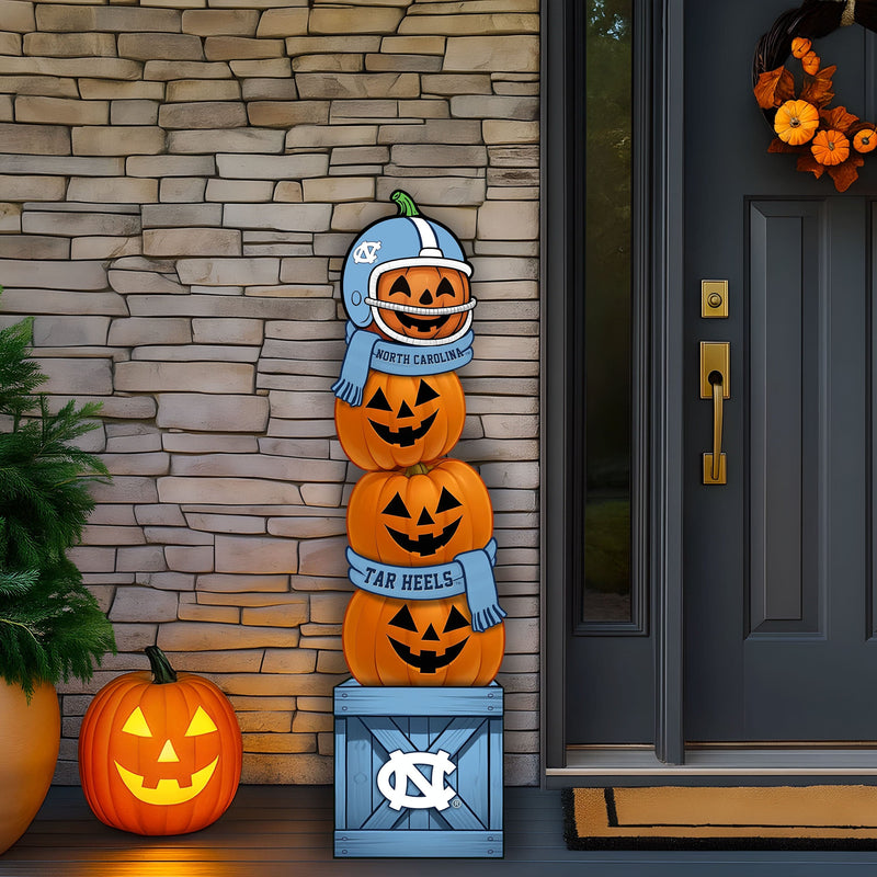 Load image into Gallery viewer, Fan Creations 46 inch NCAA University of North Carolina at Chapel Hill Stacked Pumpkin Leaner - Scarf
