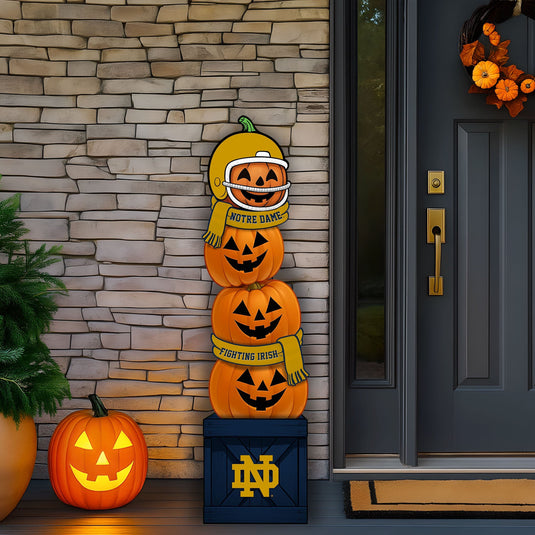 Fan Creations 46 inch NCAA University of Notre Dame Stacked Pumpkin Leaner - Scarf