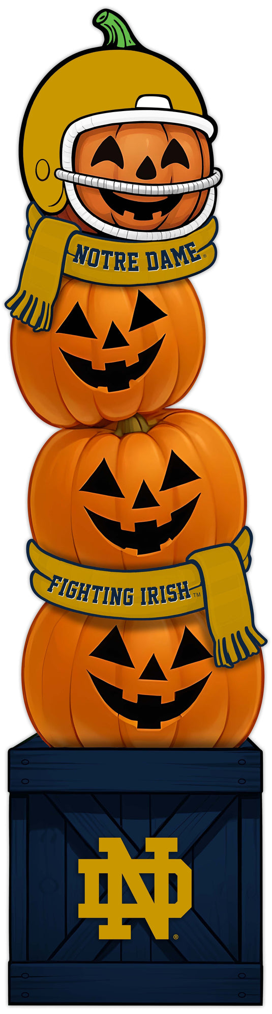 Fan Creations 46 inch NCAA University of Notre Dame Stacked Pumpkin Leaner - Scarf