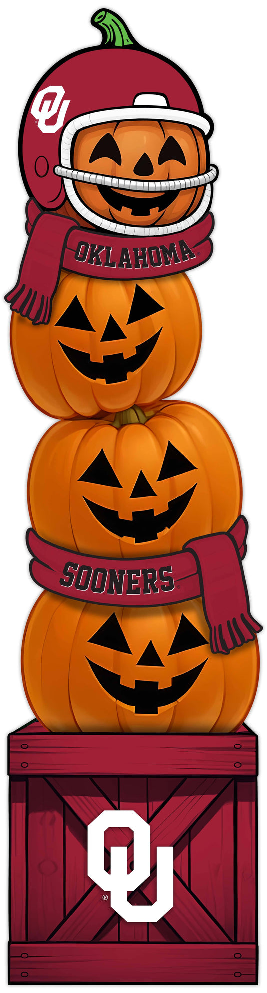 Fan Creations 46 inch NCAA University of Oklahoma Stacked Pumpkin Leaner - Scarf