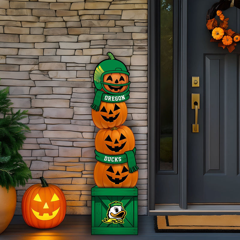 Load image into Gallery viewer, Fan Creations 46 inch NCAA University of Oregon Stacked Pumpkin Leaner - Scarf
