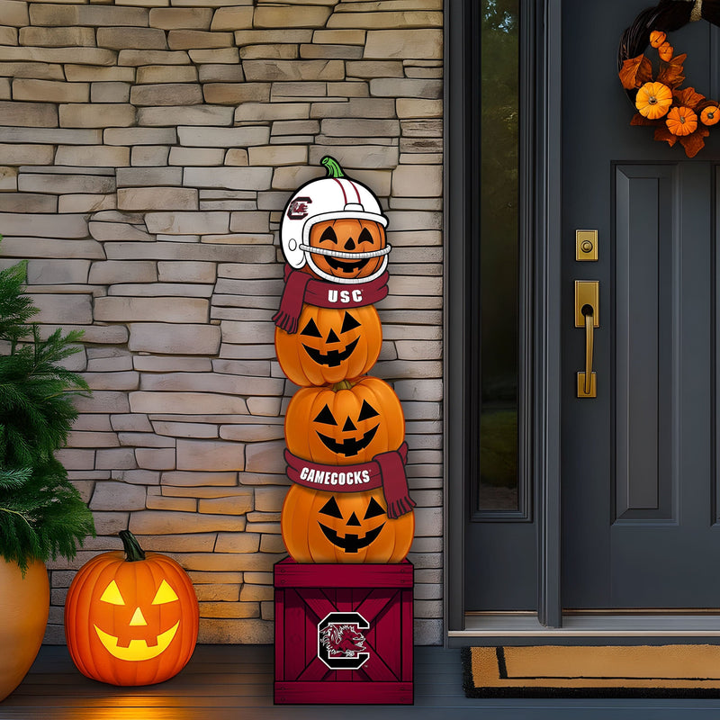 Load image into Gallery viewer, Fan Creations 46 inch NCAA University of South Carolina Stacked Pumpkin Leaner - Scarf

