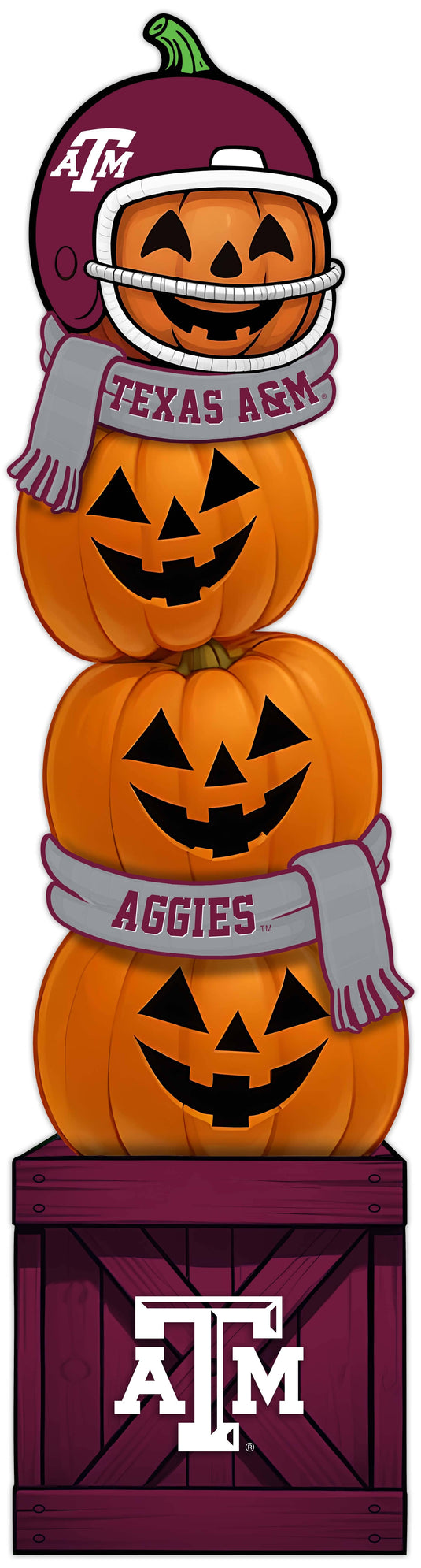 Fan Creations 46 inch NCAA Texas A&M University Stacked Pumpkin Leaner - Scarf