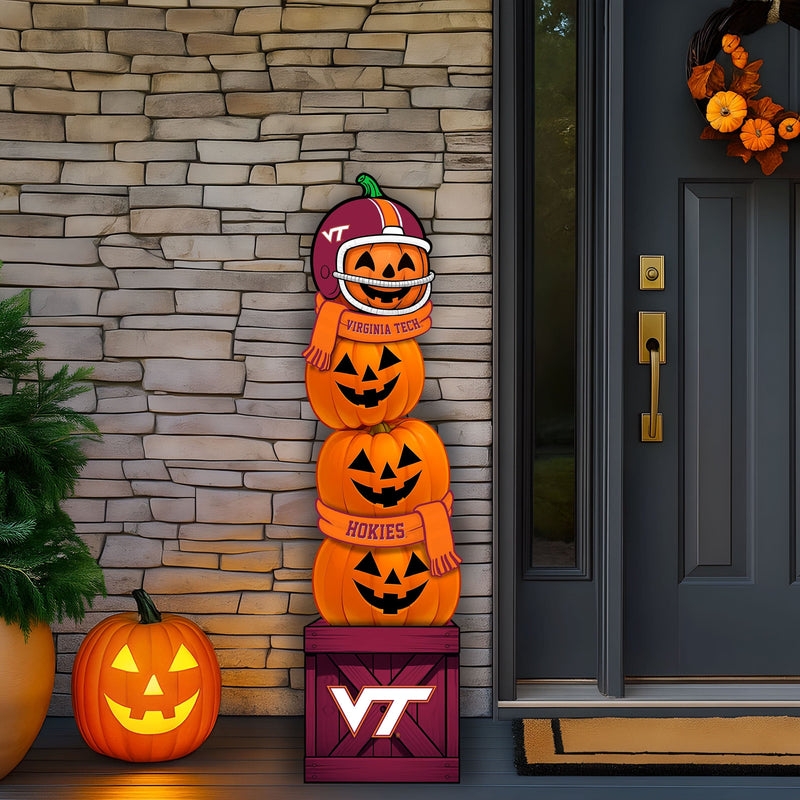 Load image into Gallery viewer, Fan Creations 46 inch NCAA Virginia Tech Stacked Pumpkin Leaner - Scarf
