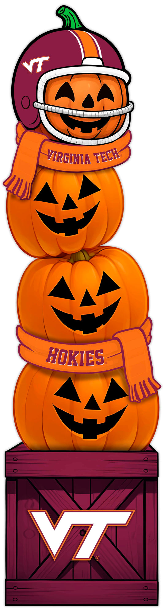 Fan Creations 46 inch NCAA Virginia Tech Stacked Pumpkin Leaner - Scarf