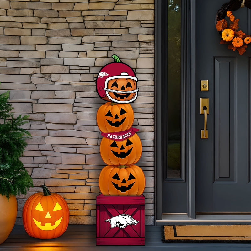 Load image into Gallery viewer, Fan Creations 46 inch NCAA University of Arkansas Stacked Pumpkin Bandana - Scarf

