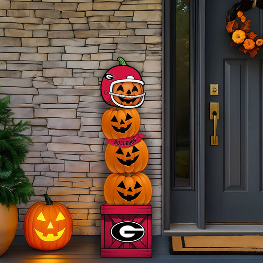 Fan Creations 46 inch NCAA University of Georgia Stacked Pumpkin Bandana - Scarf