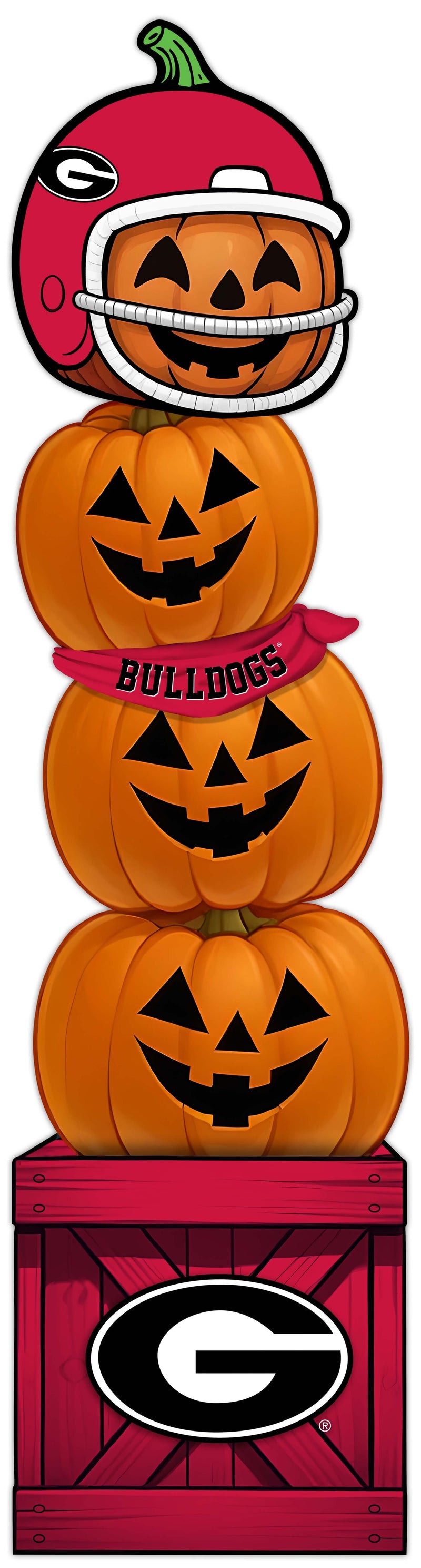 Load image into Gallery viewer, Fan Creations 46 inch NCAA University of Georgia Stacked Pumpkin Bandana - Scarf
