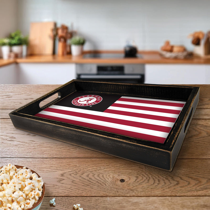 Load image into Gallery viewer, Fan Creations Brightline NCAA University of Alabama Flag Serving Tray
