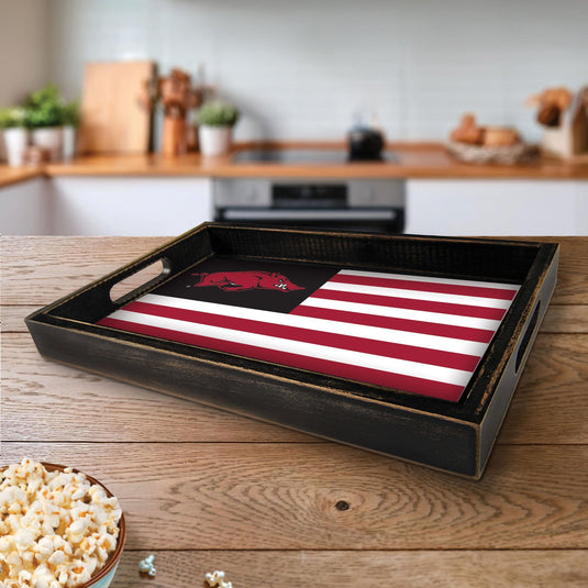 Fan Creations Brightline NCAA University of Arkansas Flag Serving Tray